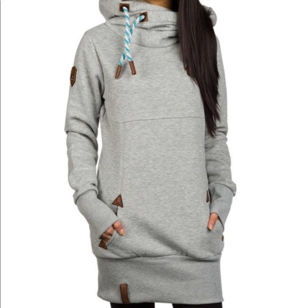 NWOT Naketono Long Grey Hoodie Sz Small